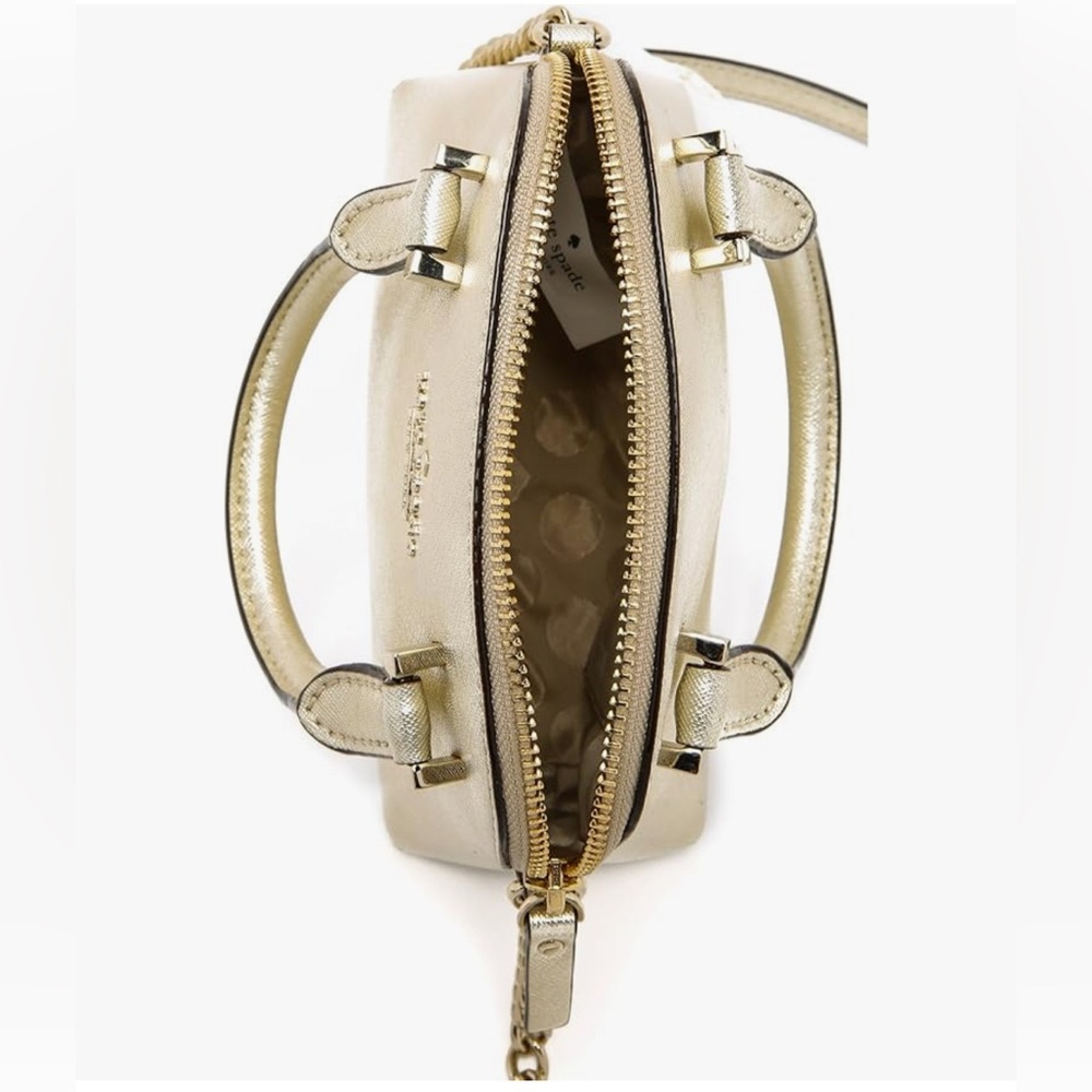 Kate Spade Cedar Street Gold Mini Maise Metallic Leather Crossbody - Picture 16 of 17
